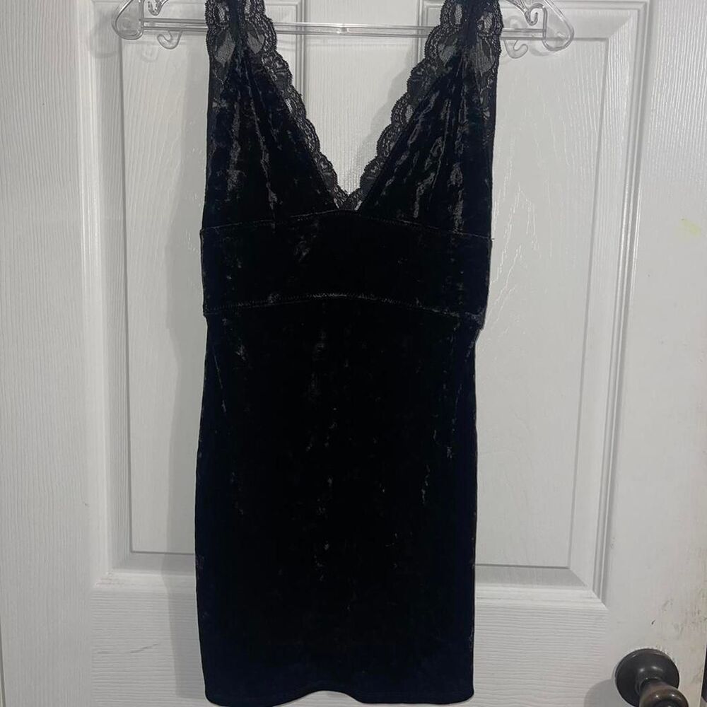 Free-people Women's Mini Velvet Dress Size XS Black